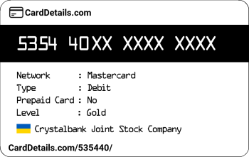 Card Details: 535440