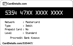 Card Details: 535447