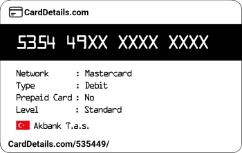 Card Details: 535449