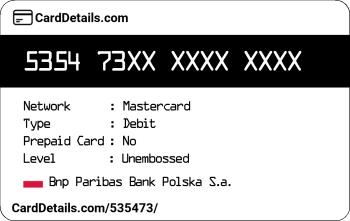 Card Details: 535473