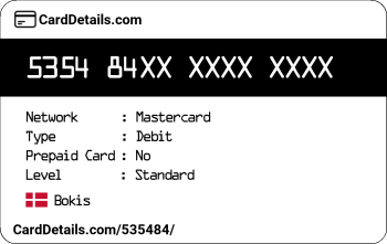Card Details: 535484