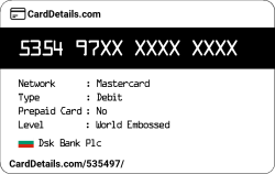 Card Details: 535497