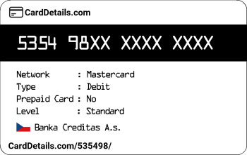 Card Details: 535498
