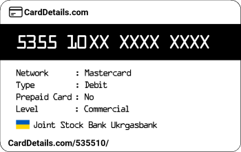 Card Details: 535510