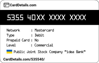 Card Details: 535540