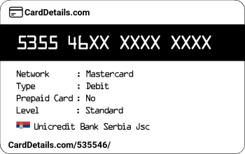 Card Details: 535546