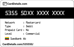 Card Details: 535550