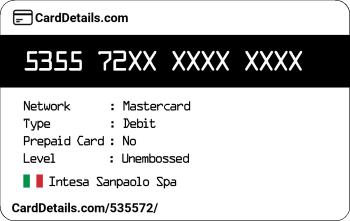 Card Details: 535572