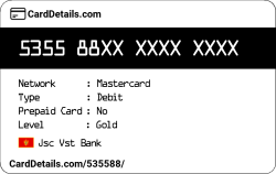 Card Details: 535588