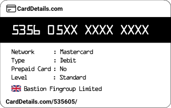 Card Details: 535605