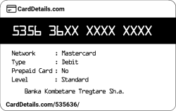 Card Details: 535636