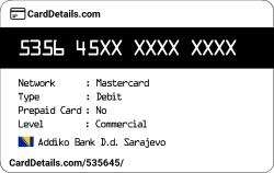Card Details: 535645