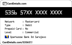 Card Details: 535657