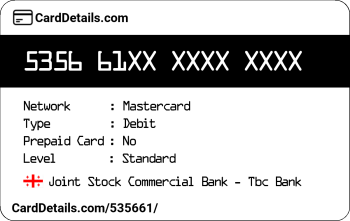 Card Details: 535661