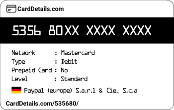 Card Details: 535680