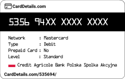 Card Details: 535694