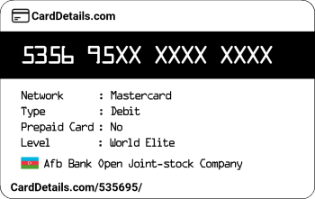 Card Details: 535695