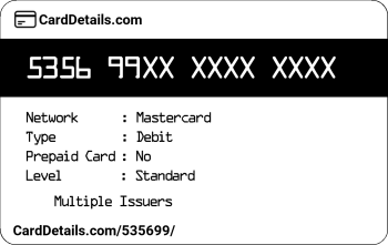 Card Details: 535699