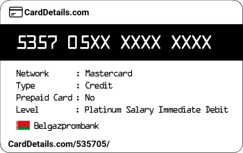 Card Details: 535705