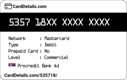Card Details: 535718