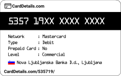 Card Details: 535719