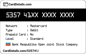 Card Details: 535741