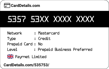 Card Details: 535753
