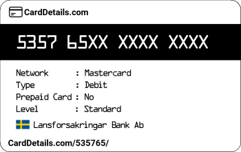 Card Details: 535765