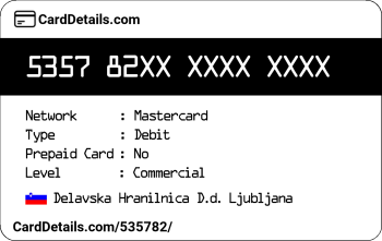 Card Details: 535782