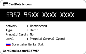 Card Details: 535795