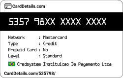 Card Details: 535798