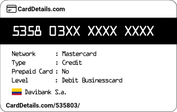 Card Details: 535803