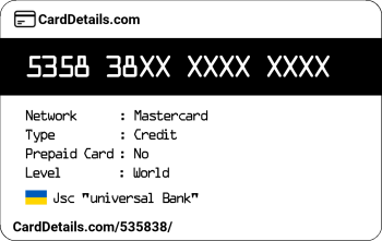 Card Details: 535838
