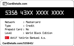 Card Details: 535843