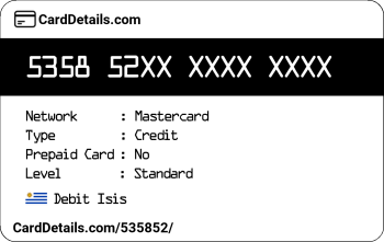 Card Details: 535852