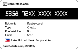 Card Details: 535892