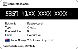 Card Details: 535941