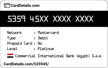 Card Details: 535945