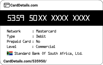 Card Details: 535950