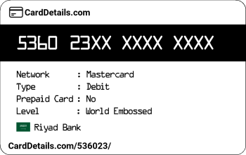 Card Details: 536023