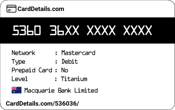 Card Details: 536036