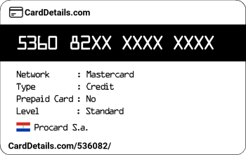 Card Details: 536082