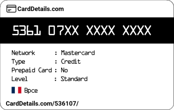 Card Details: 536107