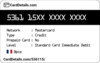 Card Details: 536115