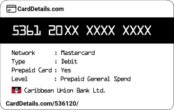 Card Details: 536120
