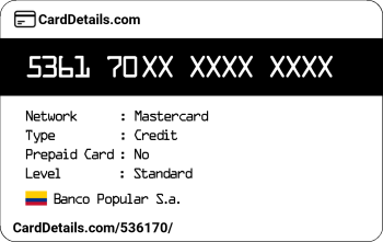 Card Details: 536170