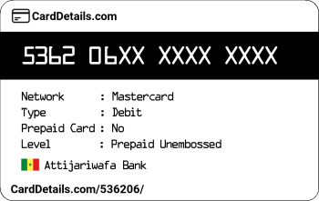 Card Details: 536206