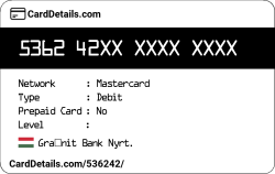 Card Details: 536242