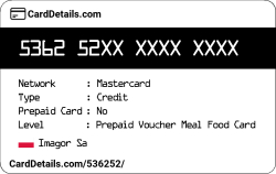Card Details: 536252