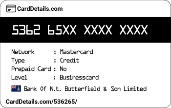 Card Details: 536265